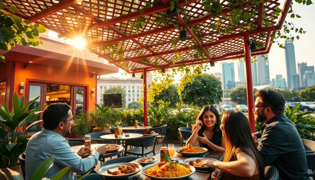 Indian restaurant with outdoor seating in Dallas
